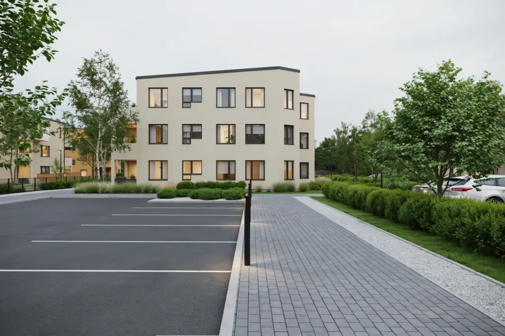 markarbete f r parkeringsyta och g ngstr k i sickla
