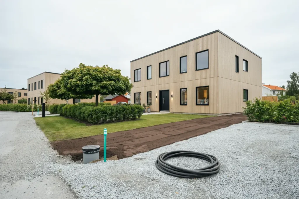 va servisdragning och anslutning mot f rbindelsepunkt i sickla nacka